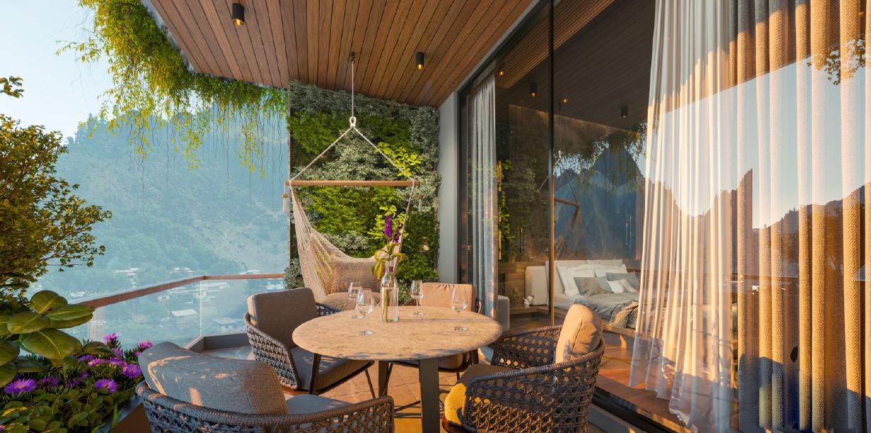 Private Balcony Pine Views