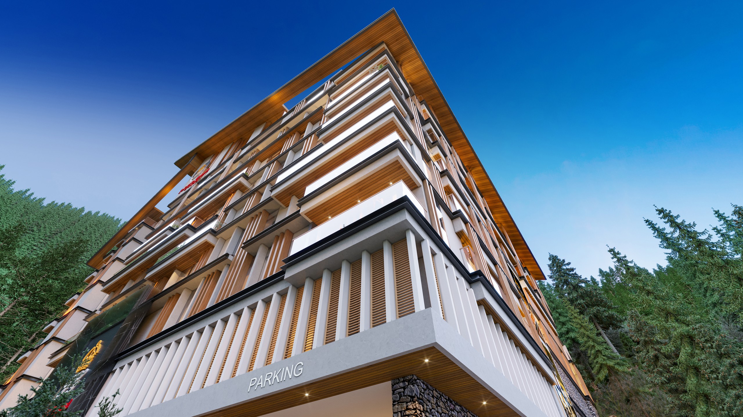 Cantilevered Balconies Perspective